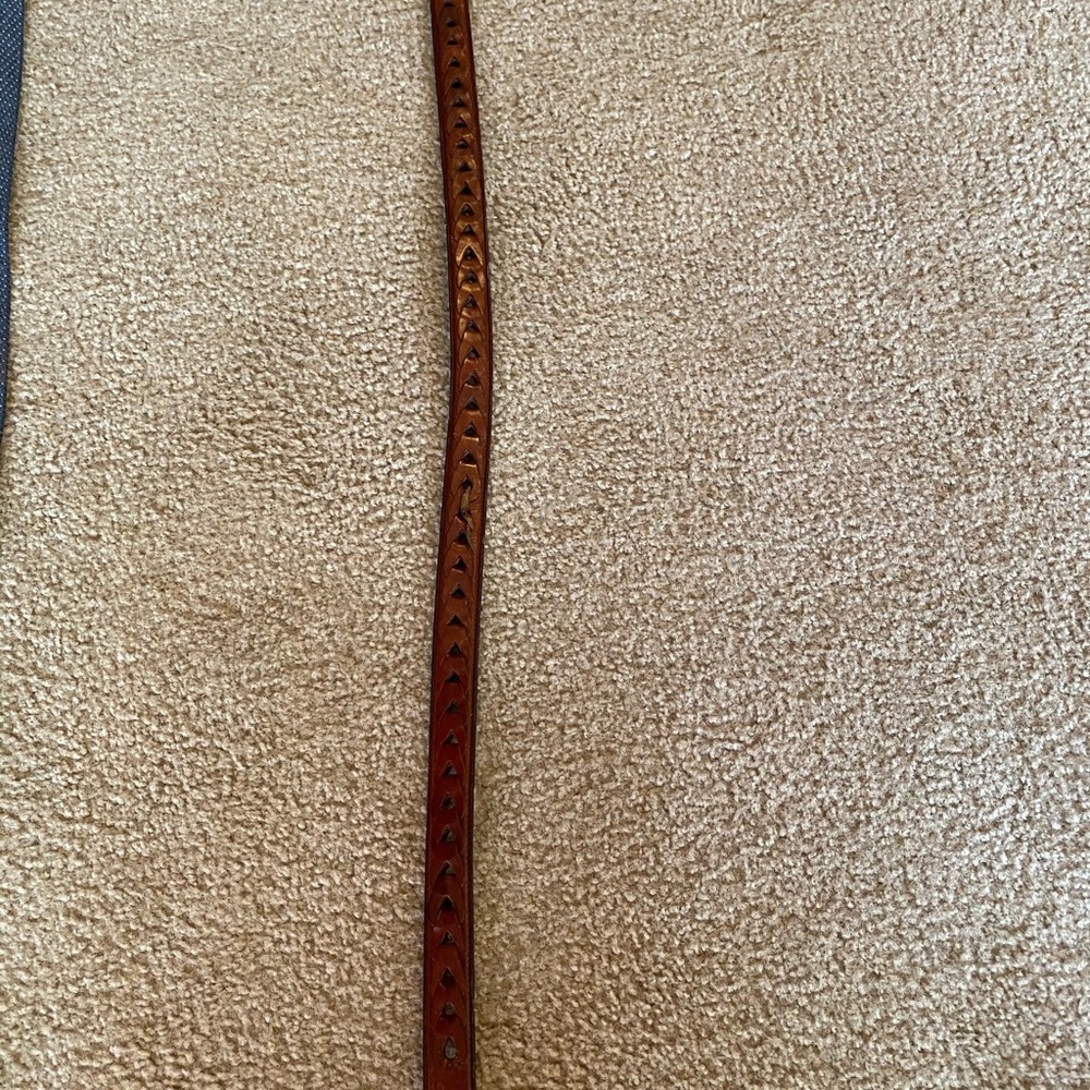 Brown braided leather belt